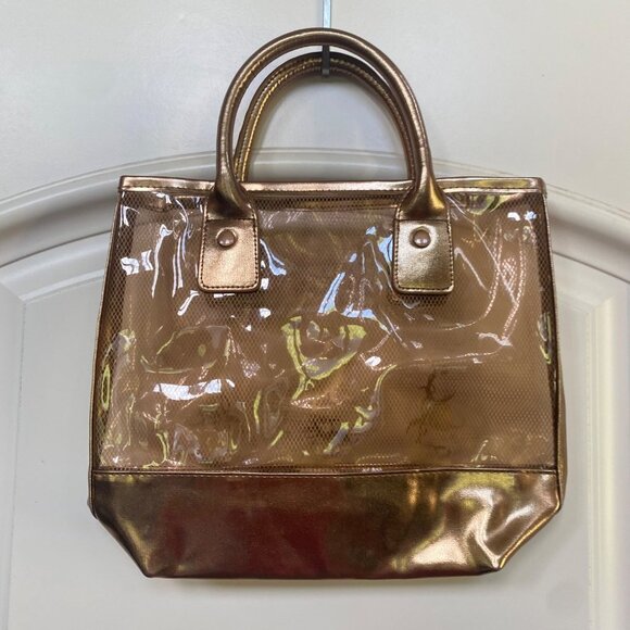 Guess By Marciano Tote Clear Mini Bronze Small Handbag Designer Purse 90s Y2k - Picture 4 of 12